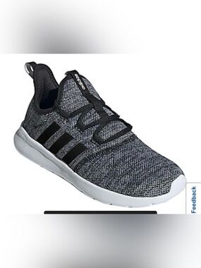 adidas woman’s cloud form Grey Knit Sneakers with Black Accents